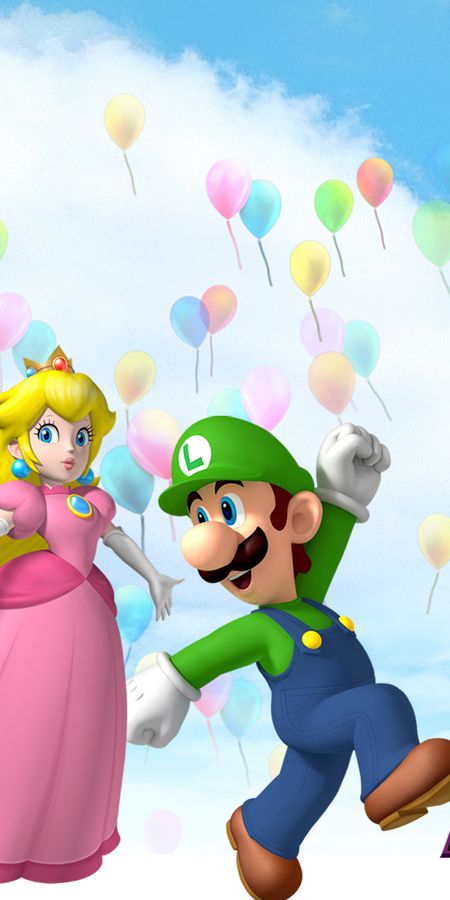 Phone wallpaper: Mario, Video Game, Princess Peach, Luigi, Mario Party 8 free download