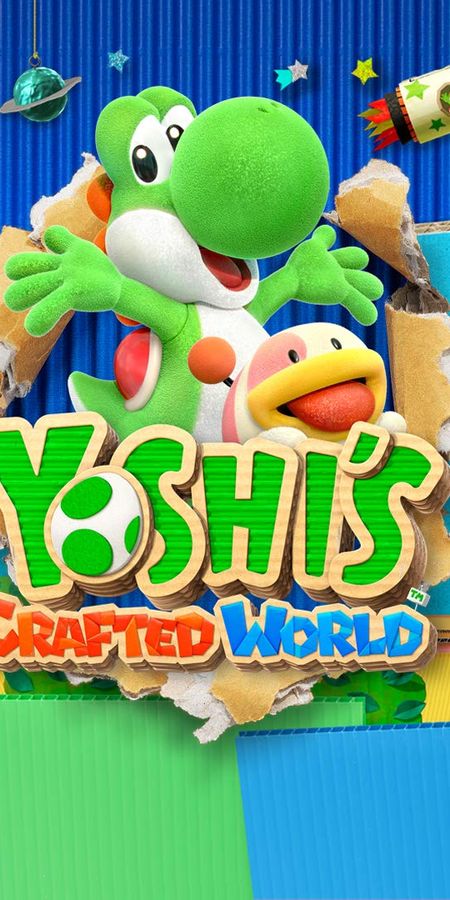 Phone wallpaper: Mario, Video Game, Yoshi, Yoshi's Crafted World free download