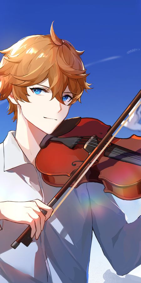 Phone wallpaper: Violin, Video Game, Genshin Impact, Tartaglia Childe (Genshin Impact) free download