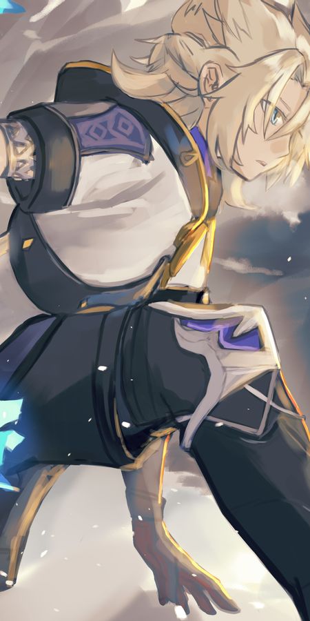 Phone wallpaper: Blonde, Blue Eyes, Video Game, Genshin Impact, Albedo (Genshin Impact) free download