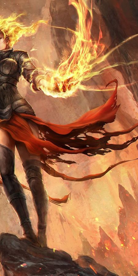 Phone wallpaper: Fire, Game, Magic: The Gathering, Chandra Nalaar free download