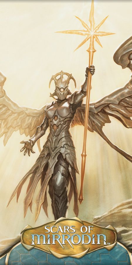Phone wallpaper: Silver Seraph (Magic: The Gathering), Magic: The Gathering, Angel Warrior, Game, Armor free download