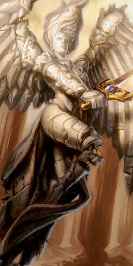 Phone wallpaper: Magic: The Gathering, Game, Gothic, Angel, Wings, Sword free download