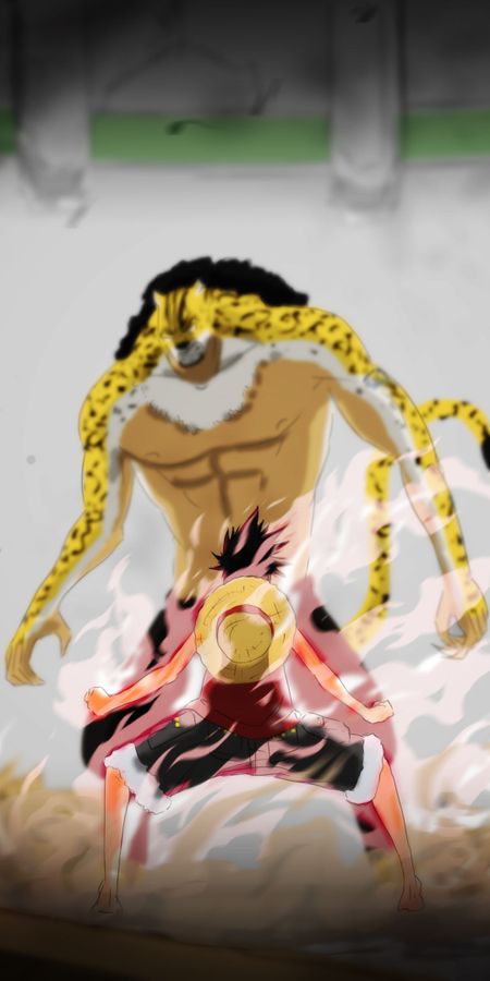 Phone wallpaper: Anime, One Piece, Monkey D Luffy, Rob Lucci free download