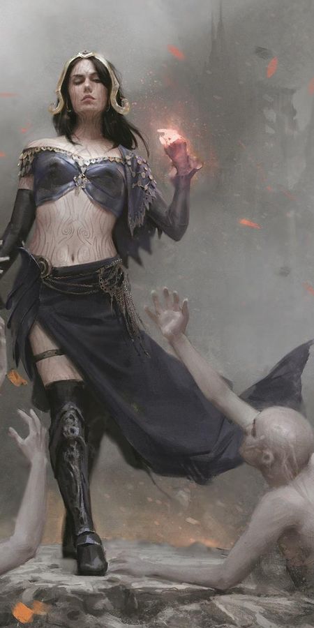 Phone wallpaper: Magic, Game, Witch, Undead, Magic: The Gathering, Liliana (Magic: The Gathering), Liliana Defiant Necromancer, Planeswalker (Magic: The Gathering) free download