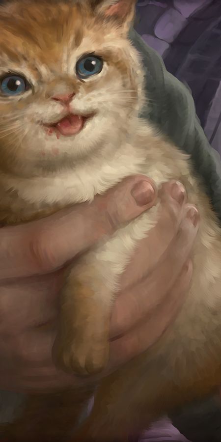 Phone wallpaper: Cat, Game, Magic: The Gathering, Eldritch Moon (Magic: The Gathering), Harmless Offering (Magic: The Gathering) free download