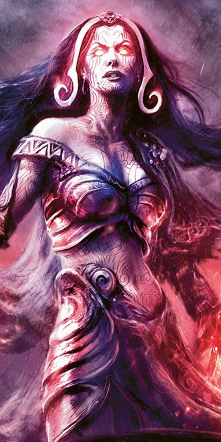 Phone wallpaper: Fantasy, Game, Witch, Sorceress, Liliana Vess, Magic: The Gathering free download