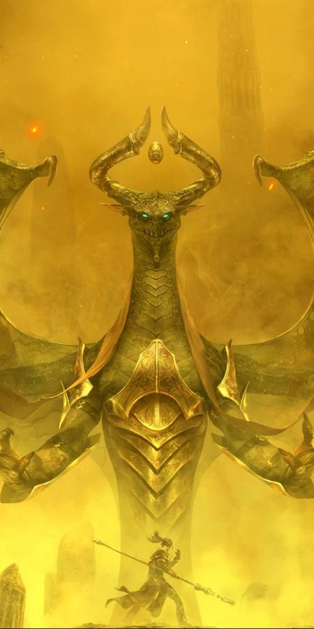 Phone wallpaper: Fantasy, Dragon, Warrior, Demon, Magic: The Gathering free download