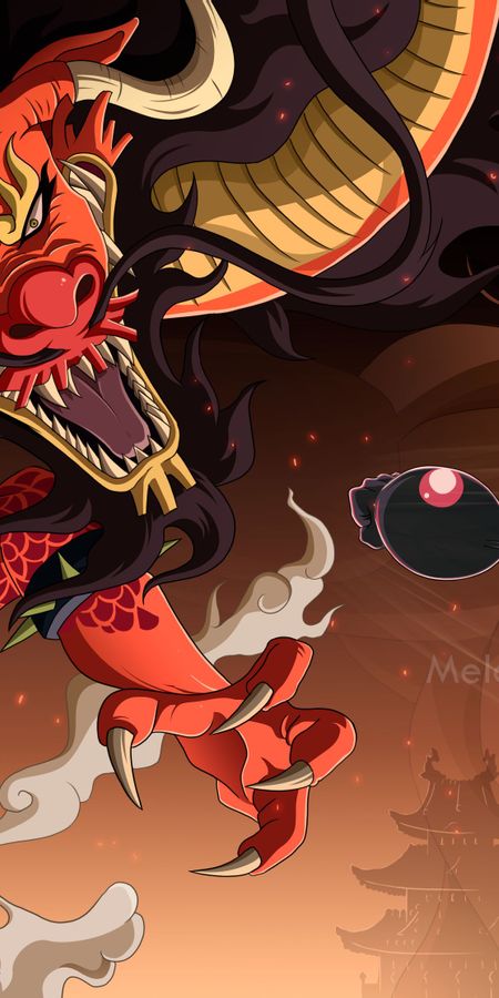 Phone wallpaper: Anime, Dragon, One Piece, Monkey D Luffy, Gear Fourth, Kaido (One Piece) free download