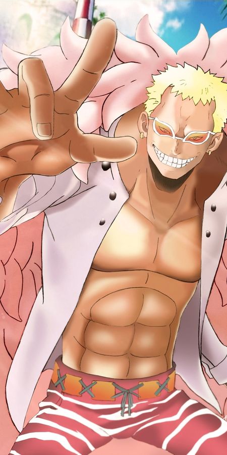 Phone wallpaper: Donquixote Doflamingo, One Piece, Anime free download