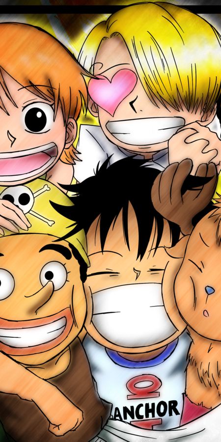 Phone wallpaper: Anime, One Piece, Usopp (One Piece), Roronoa Zoro, Monkey D Luffy, Nami (One Piece), Sanji (One Piece), Brook (One Piece), Nico Robin, Franky (One Piece), Tom (One Piece) free download
