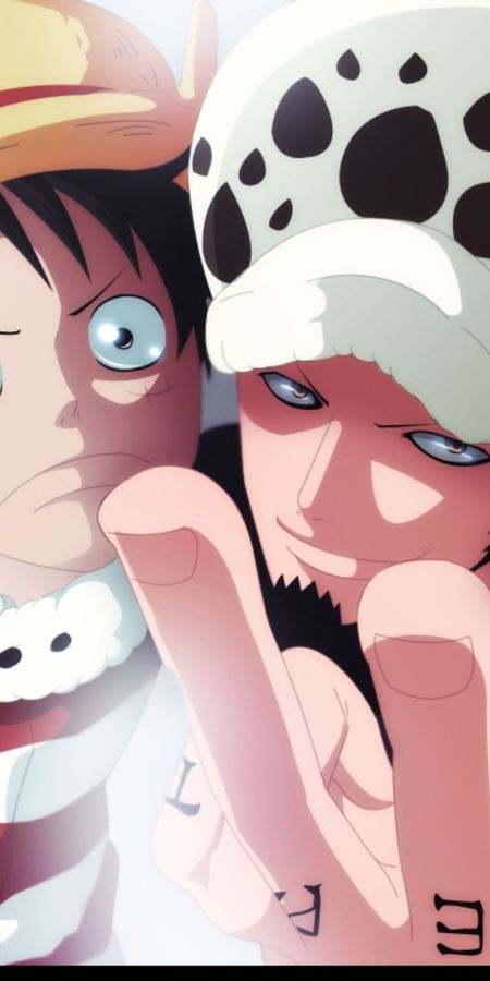 Phone wallpaper: Anime, One Piece, Monkey D Luffy, Trafalgar Law free download