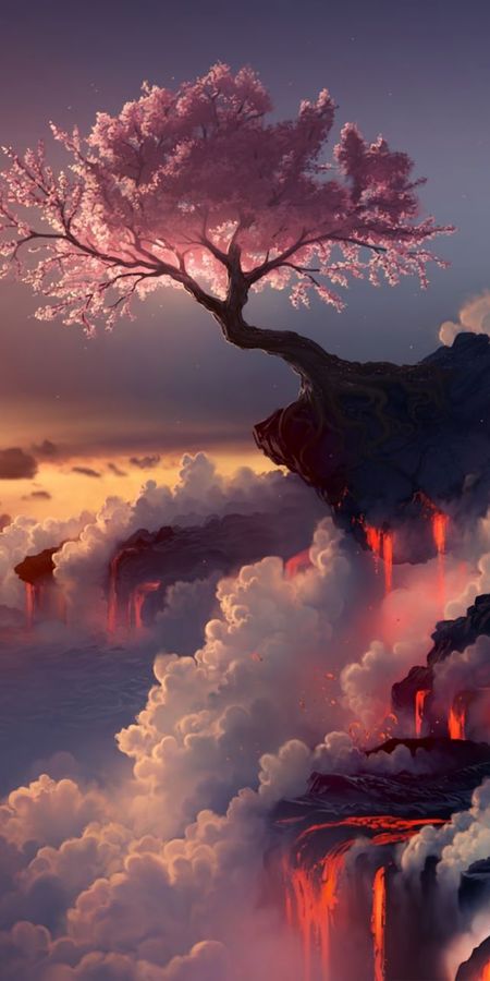 Phone wallpaper: Sakura, Game, Lava, Magic: The Gathering, Sakura Blossom free download