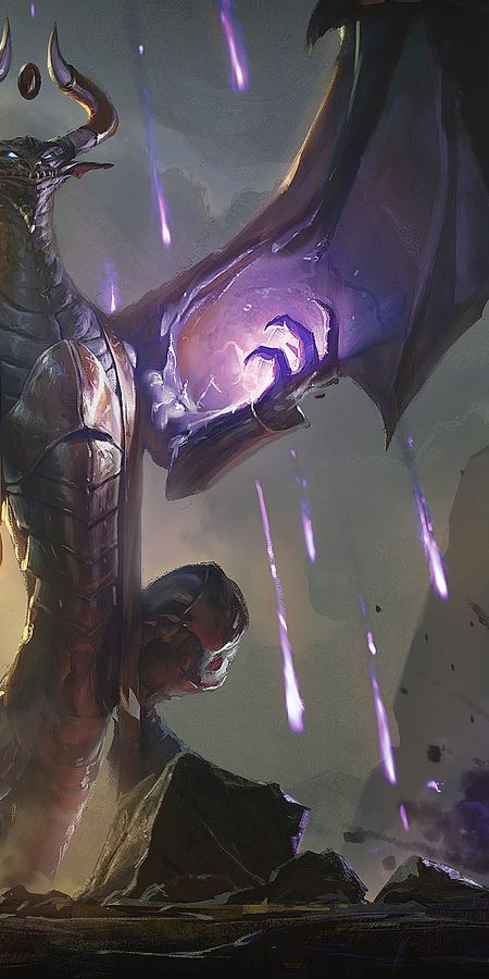 Phone wallpaper: Dragon, Game, Magic: The Gathering, Meteor Shower free download