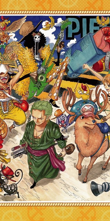 Phone wallpaper: Franky (One Piece), Nami (One Piece), Nico Robin, Sanji (One Piece), Tony Tony Chopper, Monkey D Luffy, One Piece, Anime free download