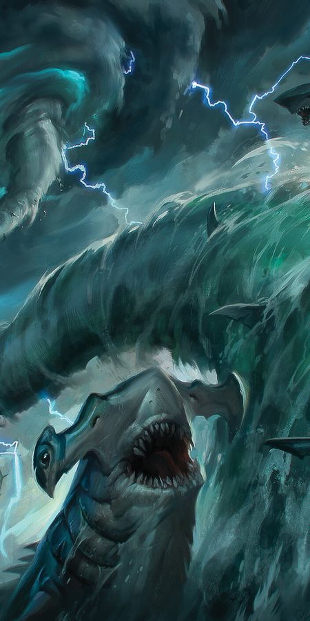 Phone wallpaper: Game, Shark, Tornado, Magic: The Gathering, Sea Monster free download