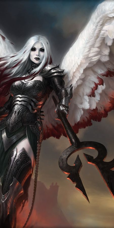 Phone wallpaper: Wings, Game, Magic: The Gathering, White Hair, Angel Warrior, Avacyn (Magic: The Gathering) free download