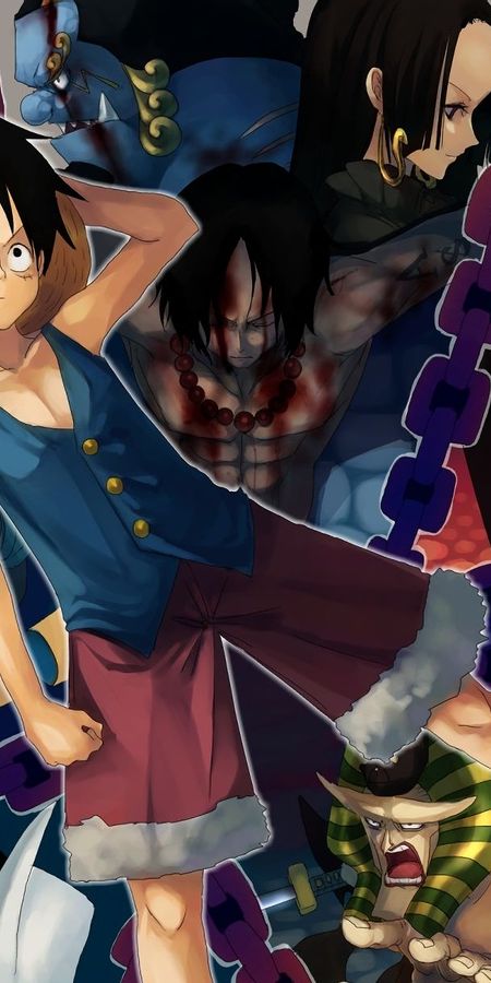 Phone wallpaper: Baggy (One Piece), Crocodile (One Piece), Boa Hancock, Jinbe (One Piece), Monkey D Luffy, One Piece, Portgas D Ace, Anime free download