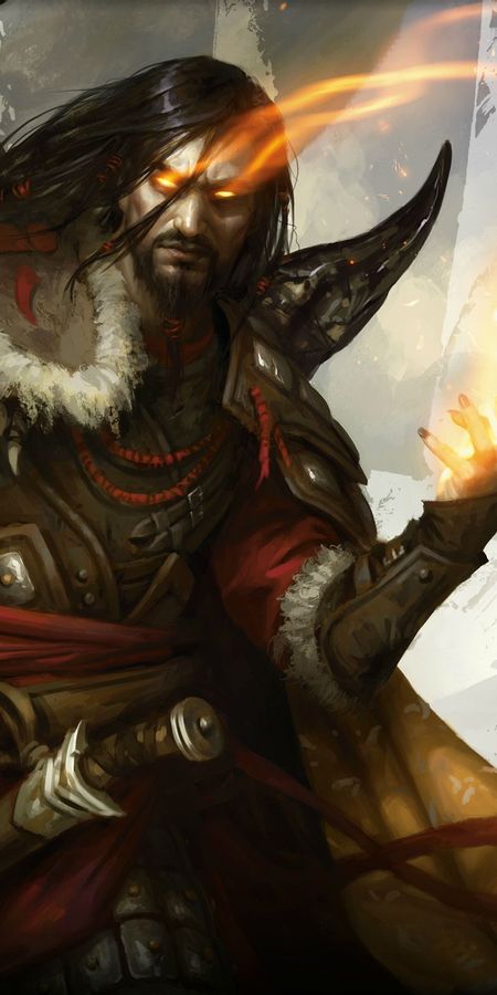 Phone wallpaper: Fire, Game, Warrior, Magic: The Gathering free download