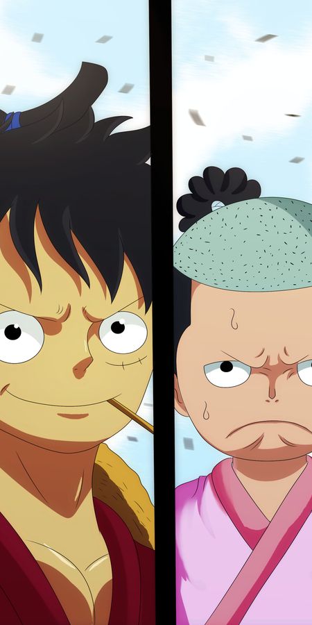 Phone wallpaper: Anime, One Piece, Monkey D Luffy, Trafalgar Law, Kozuki Momonosuke, Inuarashi (One Piece) free download
