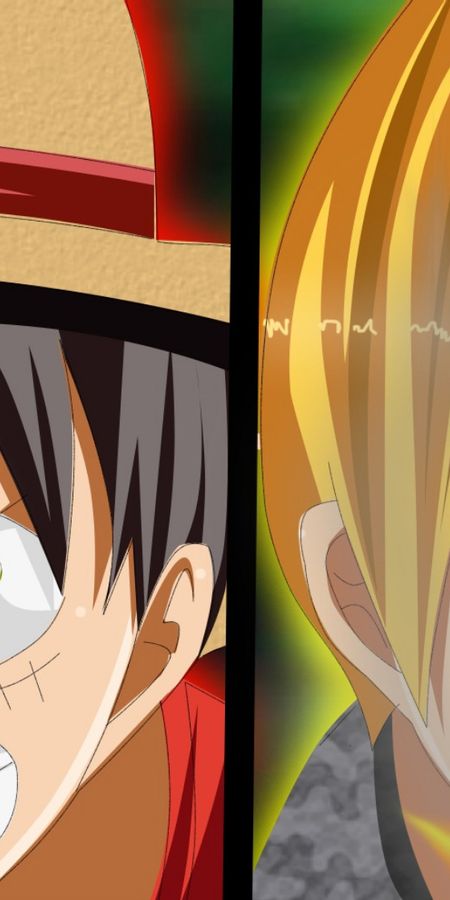 Phone wallpaper: Anime, One Piece, Monkey D Luffy, Sanji (One Piece) free download