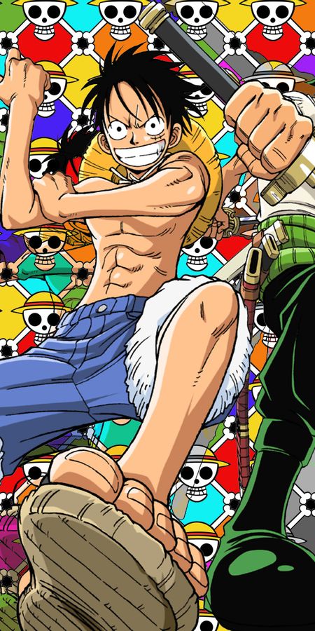 Phone wallpaper: Anime, One Piece, Roronoa Zoro, Monkey D Luffy free download