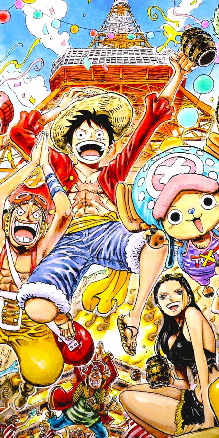 Phone wallpaper: Anime, One Piece, Tony Tony Chopper, Monkey D Luffy, Nico Robin free download