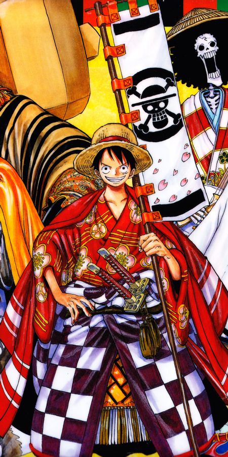 Phone wallpaper: Anime, One Piece, Monkey D Luffy, Japanese Clothes free download