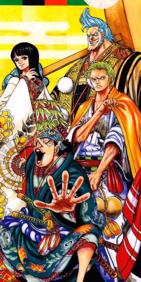 Phone wallpaper: Anime, One Piece, Usopp (One Piece), Roronoa Zoro, Nico Robin, Franky (One Piece), Japanese Clothes free download