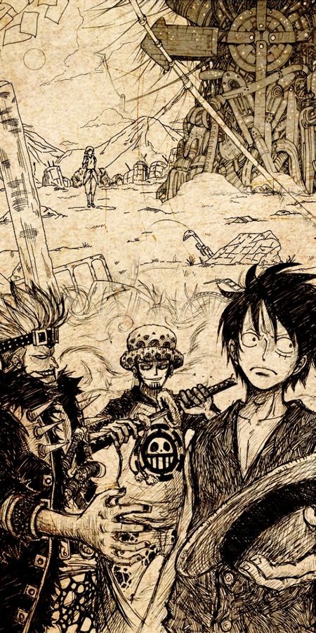 Phone wallpaper: Anime, One Piece, Roronoa Zoro, Monkey D Luffy, Trafalgar Law, Eustass (One Piece), Killer (One Piece), Bepo (One Piece) free download