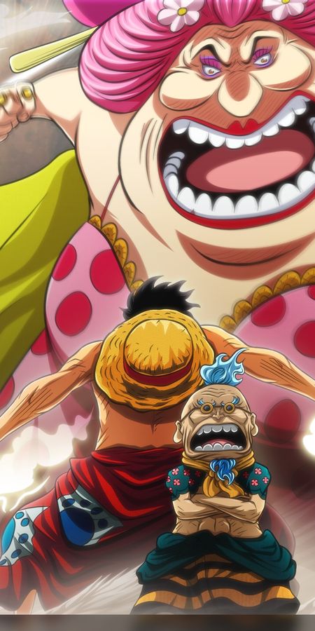 Phone wallpaper: Anime, One Piece, Monkey D Luffy, Charlotte Linlin, Hyogoro (One Piece) free download