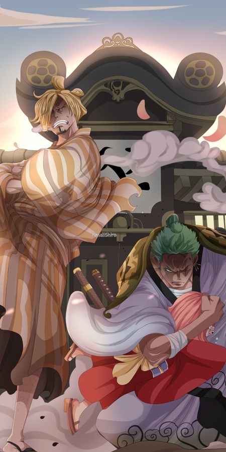 Phone wallpaper: Anime, One Piece, Roronoa Zoro, Sanji (One Piece), Toko (One Piece) free download