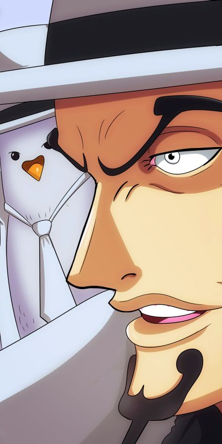Phone wallpaper: Anime, Hat, Pigeon, One Piece, Rob Lucci free download