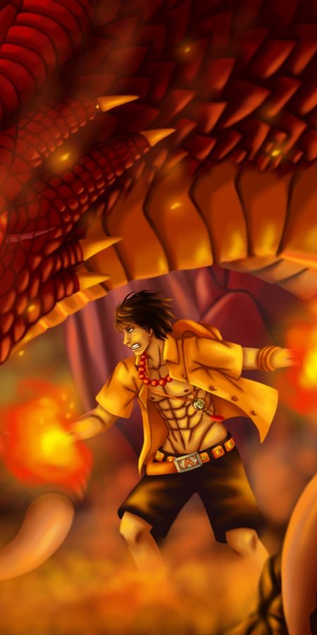 Phone wallpaper: Anime, Dragon, Portgas D Ace, One Piece free download