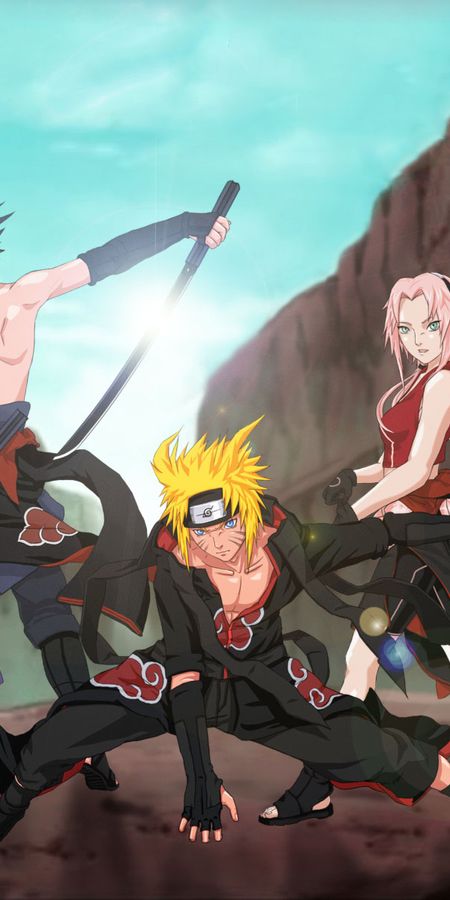 Phone wallpaper: Sakura Haruno, Anime, Naruto, Naruto Uzumaki, Sasuke Uchiha free download