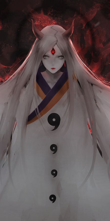 Phone wallpaper: Anime, Naruto, Long Hair, White Hair, Kaguya Ōtsutsuki free download