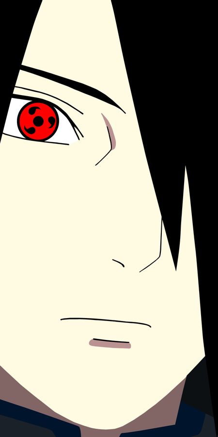 Phone wallpaper: Anime, Naruto, Black Hair, Minimalist, Sasuke Uchiha, Sharingan (Naruto) free download