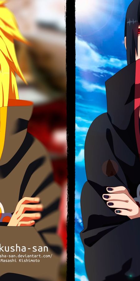 Phone wallpaper: Anime, Naruto, Itachi Uchiha, Deidara (Naruto) free download
