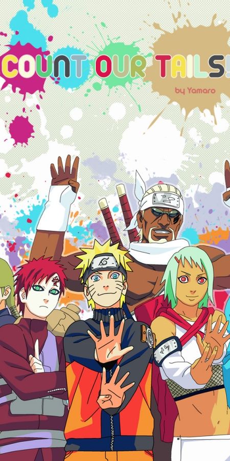 Phone wallpaper: Anime, Naruto, Gaara (Naruto), Naruto Uzumaki, Fû (Naruto), Killer Bee (Naruto), Roshi (Naruto), Utakata (Naruto), Yagura (Naruto), Yugito Nii free download