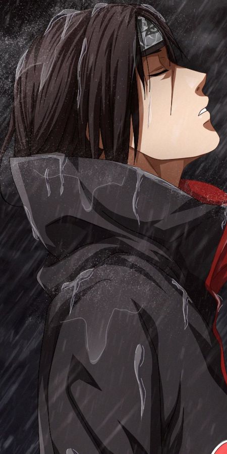 Phone wallpaper: Anime, Rain, Naruto, Itachi Uchiha free download