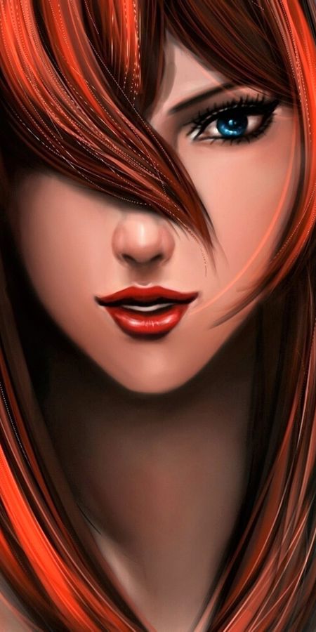 Phone wallpaper: Anime, Naruto, Redhead, Face, Blue Eyes, Lipstick, Meï Terumî free download