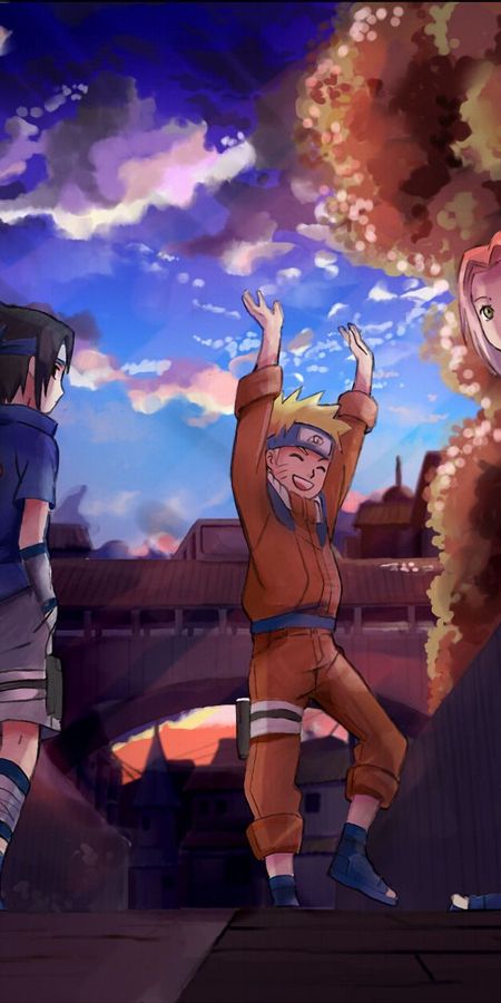 Phone wallpaper: Anime, Naruto, Sasuke Uchiha, Sakura Haruno, Naruto Uzumaki free download