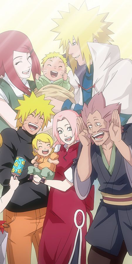 Phone wallpaper: Anime, Naruto, Sakura Haruno, Minato Namikaze, Naruto Uzumaki, Kushina Uzumaki free download