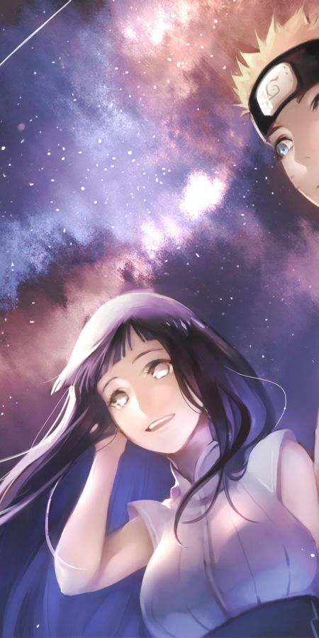 Phone wallpaper: Anime, Naruto, Starry Sky, Hinata Hyuga, Naruto Uzumaki free download