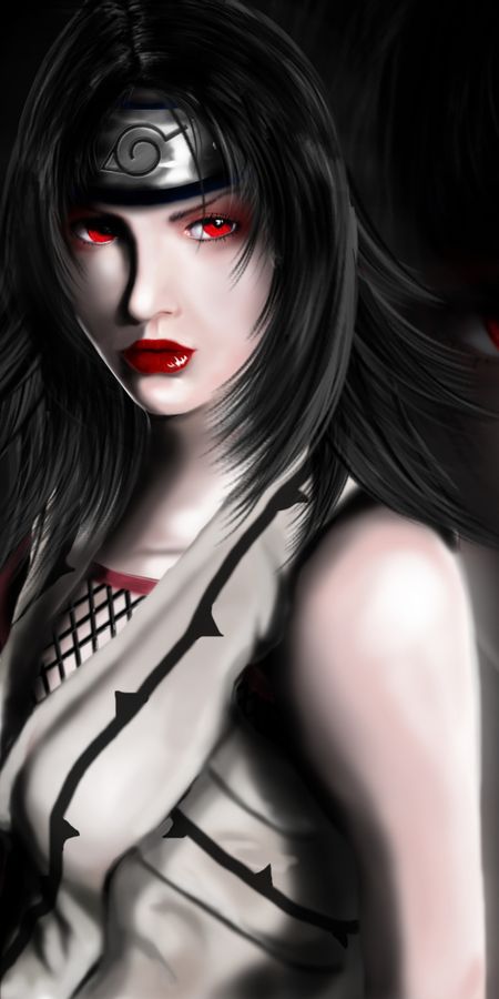 Phone wallpaper: Anime, Naruto, Red Eyes, Black Hair, Kurenai Yūhi free download