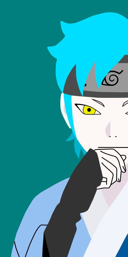 Phone wallpaper: Anime, Naruto, Yellow Eyes, Blue Hair, Minimalist, Mitsuki (Naruto), Boruto, Boruto: Naruto Next Generations free download