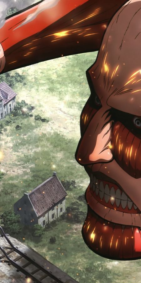 Phone wallpaper: Colossal Titan, Eren Yeager, Attack On Titan, Anime free download