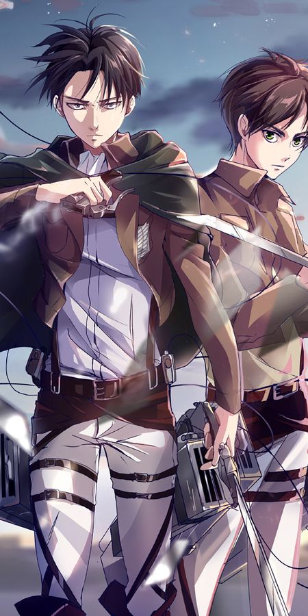 Phone wallpaper: Anime, Eren Yeager, Attack On Titan, Levi Ackerman free download