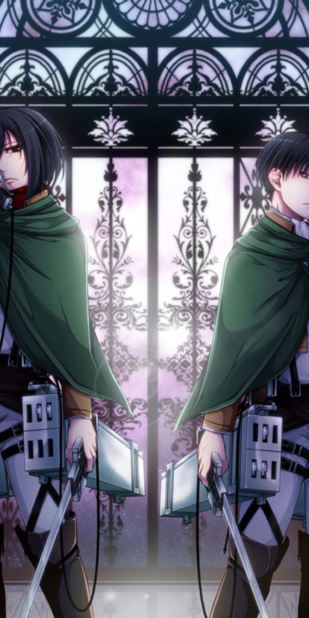 Phone wallpaper: Levi Ackerman, Mikasa Ackerman, Attack On Titan, Anime free download