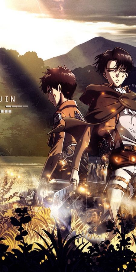 Phone wallpaper: Anime, Eren Yeager, Attack On Titan, Levi Ackerman free download